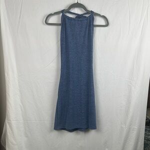 Backless Blue Halter Dress